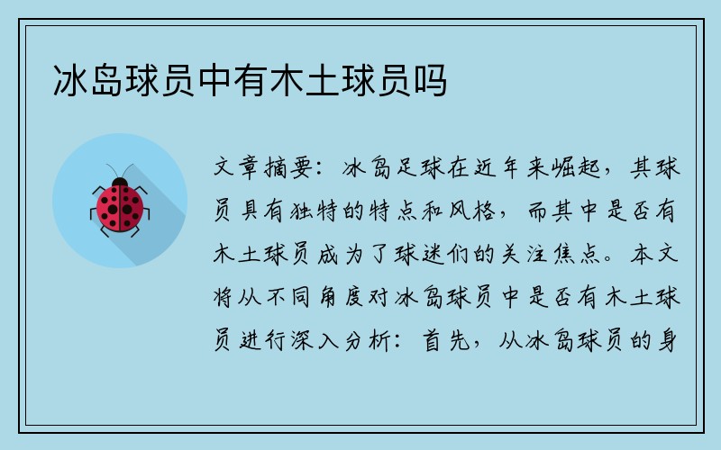 冰岛球员中有木土球员吗
